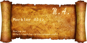 Merkler Aliz névjegykártya